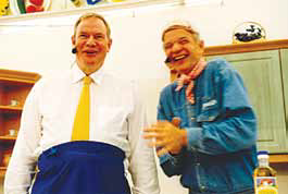 Paavo Lipponen ja Jaakko Kolmonen Kauhajoen Ruokamessuilla vuonna 2002.